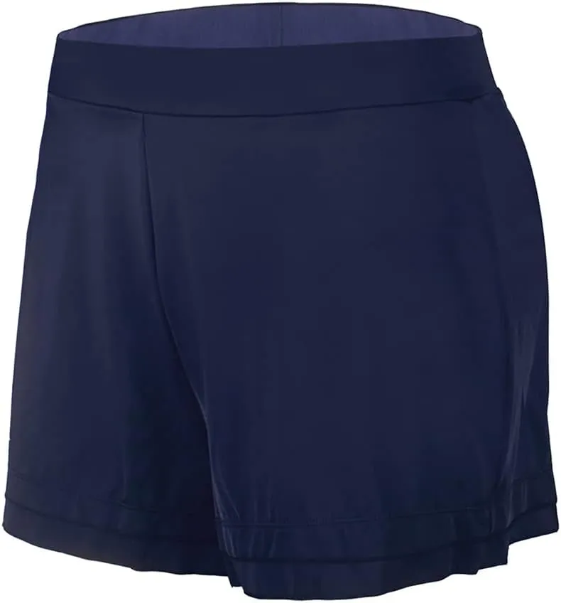 Plus-Size Swim Shorts for Women Solid Swimwear Bottoms Swim Board Shorts with Panty