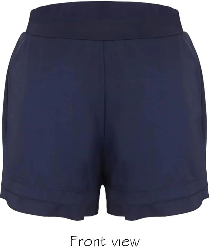 Plus-Size Swim Shorts for Women Solid Swimwear Bottoms Swim Board Shorts with Panty