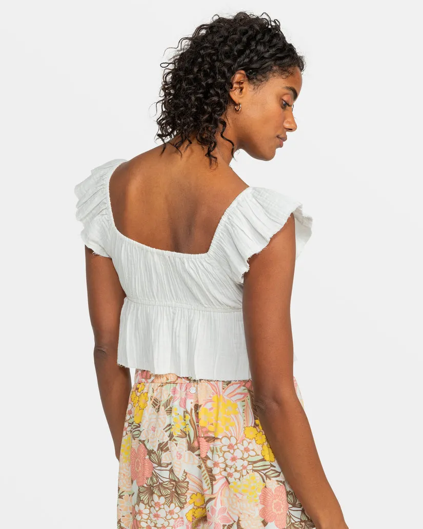 Roxy Brisa Woven Shirt-Egret