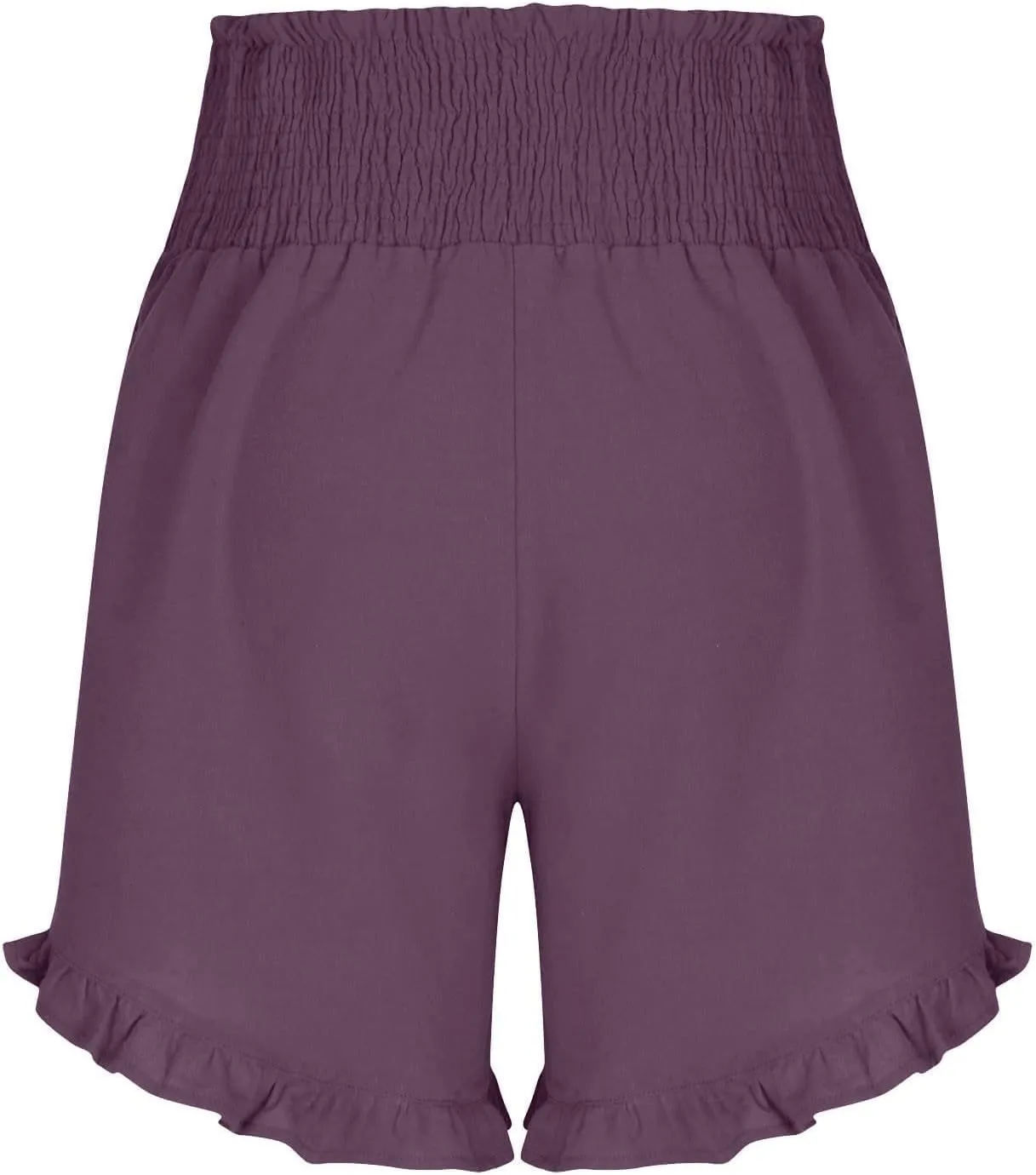 Ruffle Shorts Women Casual Loose High Waisted Boho Flowy Shorts Lightweight Summer Beach Short Pants 2025