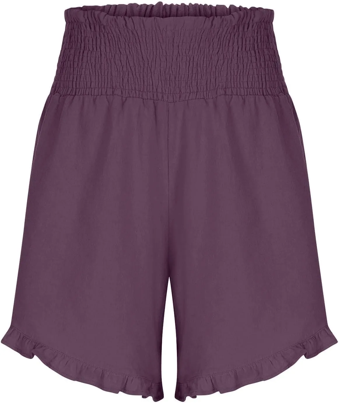 Ruffle Shorts Women Casual Loose High Waisted Boho Flowy Shorts Lightweight Summer Beach Short Pants 2025
