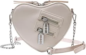 Sister Amy Women Red Heart Purse Cute Love Heart Shape Shoulder Handbag Girls Evening Clutch Bag Chain Purse