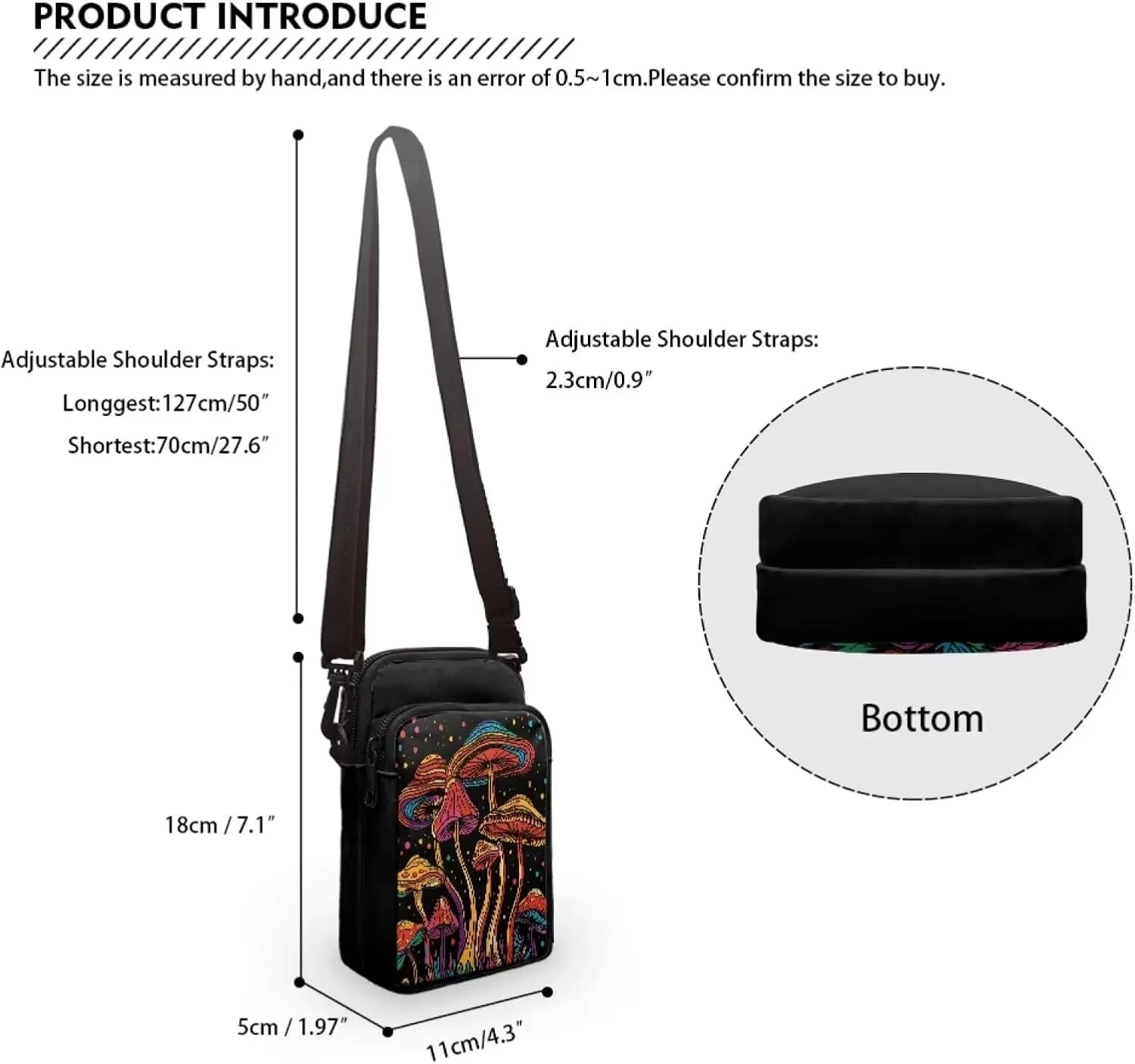 Small Messenger Bags Travel Satchel Sling Bag Phone Purses Wallet Bag for Women Men