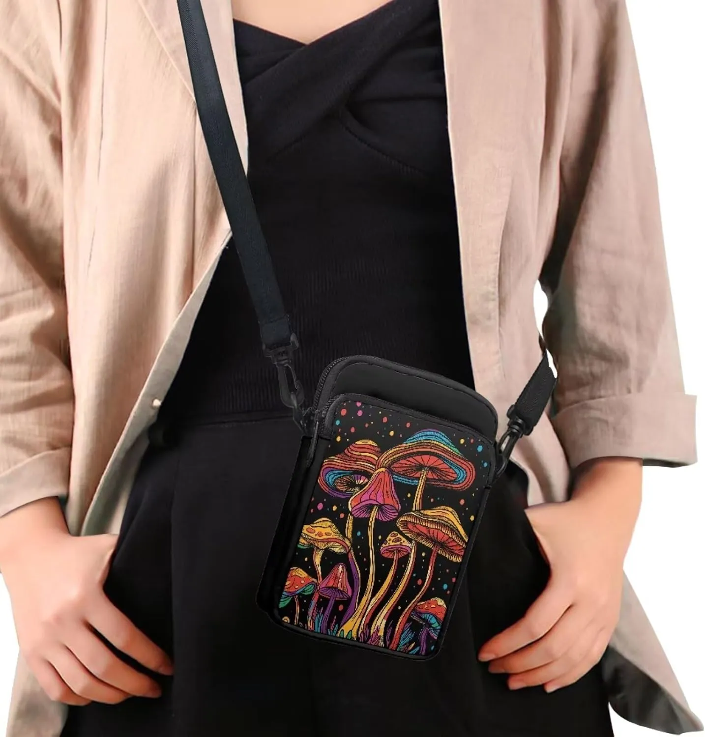 Small Messenger Bags Travel Satchel Sling Bag Phone Purses Wallet Bag for Women Men