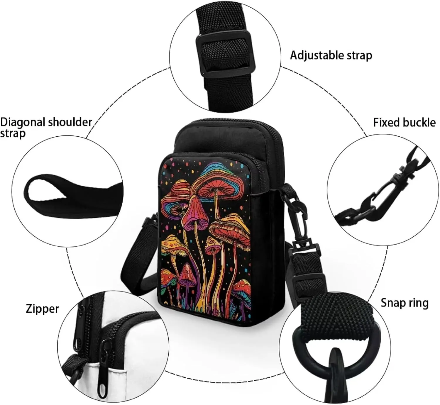 Small Messenger Bags Travel Satchel Sling Bag Phone Purses Wallet Bag for Women Men