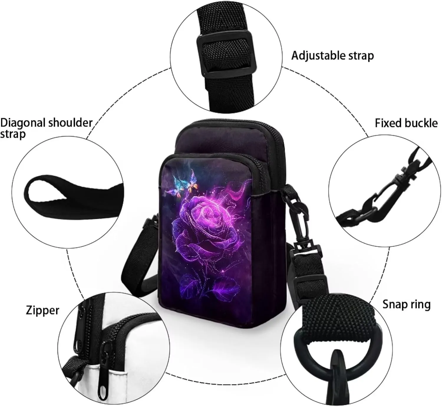 Small Messenger Bags Travel Satchel Sling Bag Phone Purses Wallet Bag for Women Men