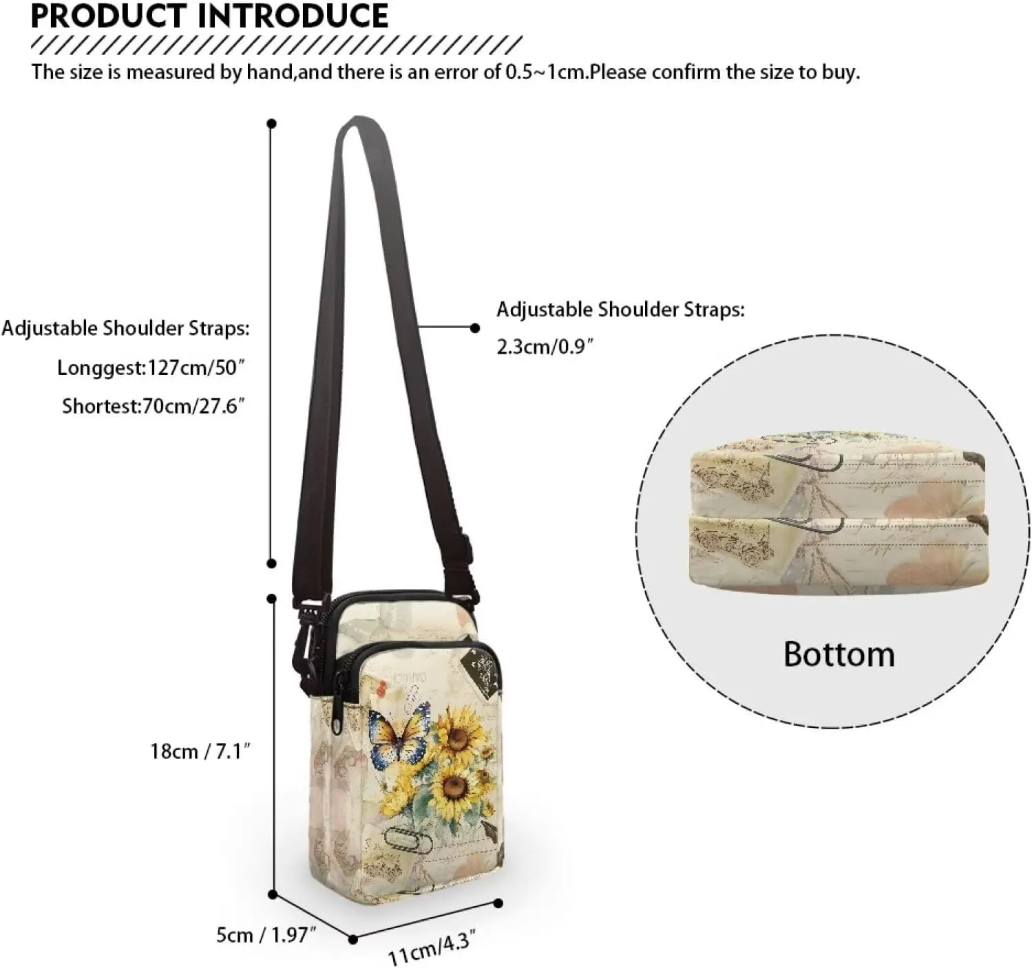 Small Messenger Bags Travel Satchel Sling Bag Phone Purses Wallet Bag for Women Men