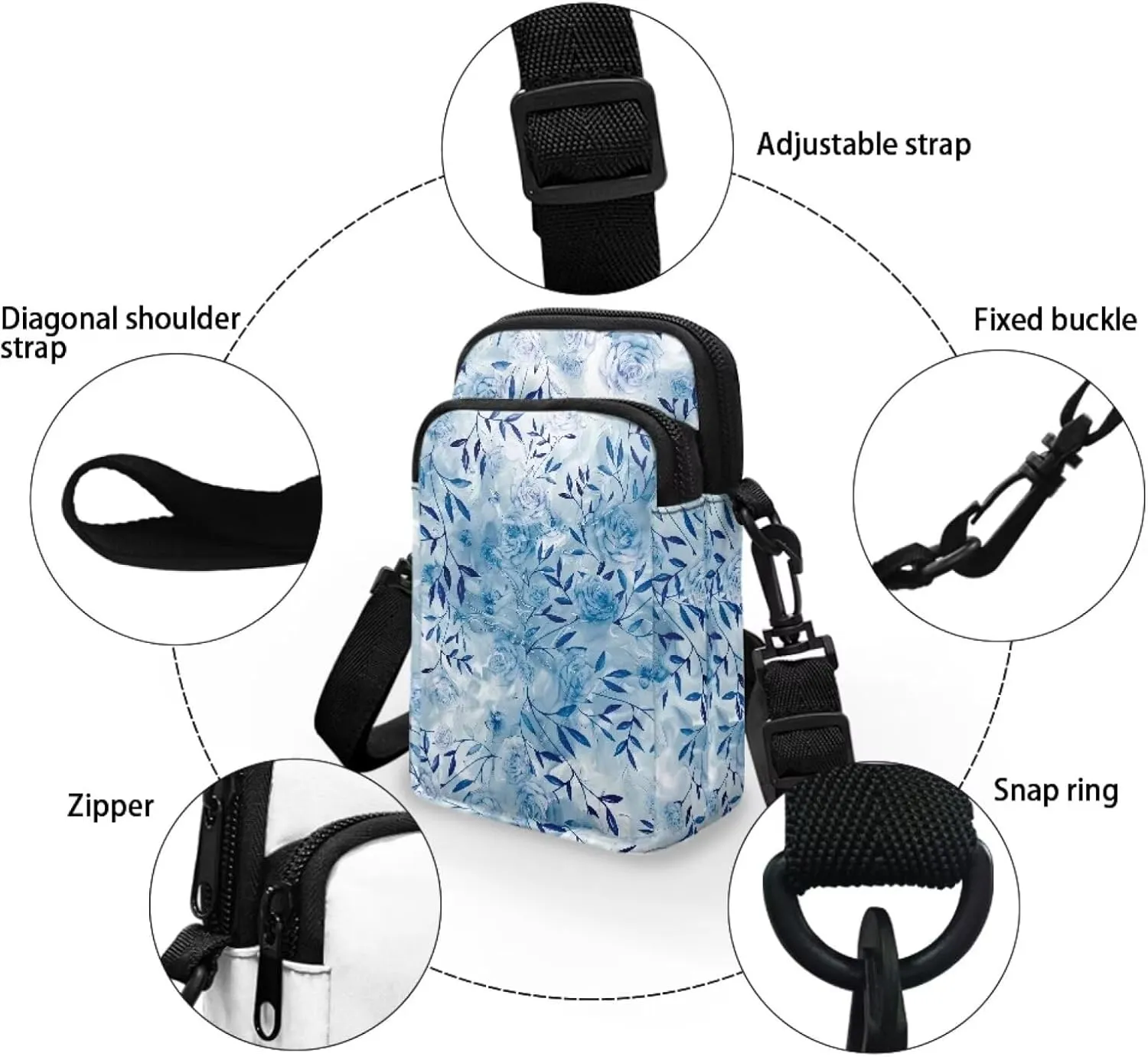 Small Messenger Bags Travel Satchel Sling Bag Phone Purses Wallet Bag for Women Men