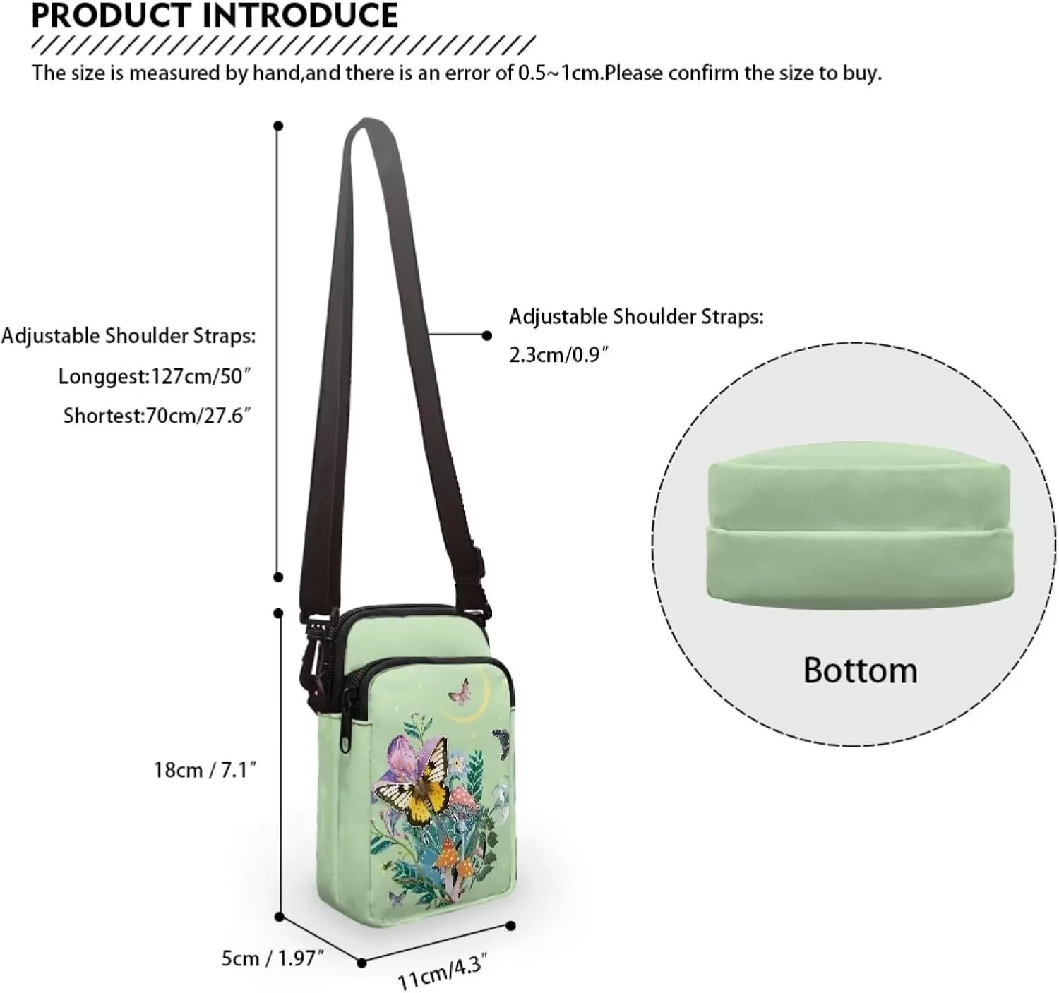 Small Messenger Bags Travel Satchel Sling Bag Phone Purses Wallet Bag for Women Men