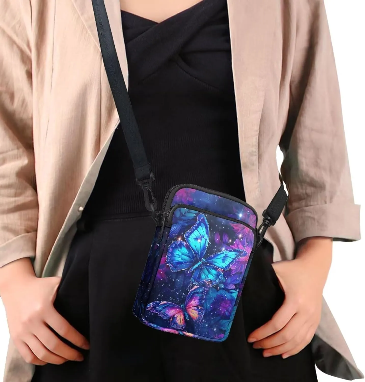 Small Messenger Bags Travel Satchel Sling Bag Phone Purses Wallet Bag for Women Men