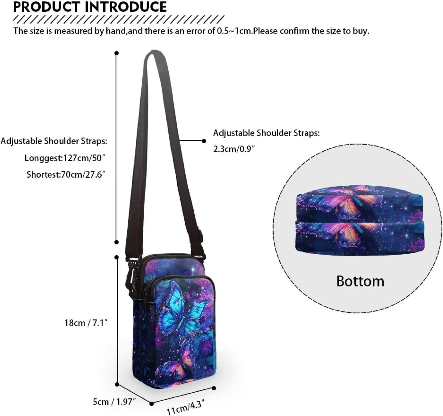 Small Messenger Bags Travel Satchel Sling Bag Phone Purses Wallet Bag for Women Men