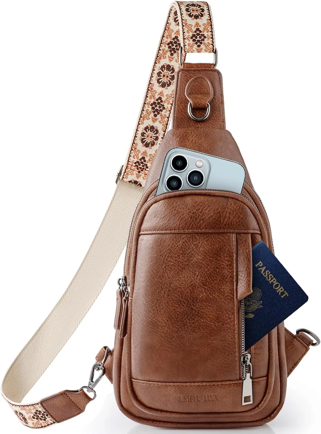 Small Sling Bag for Women, Vegan Leather Crossbody Bags for Women Trendy Designer Ladies Fanny Pack Chest Bag Purse