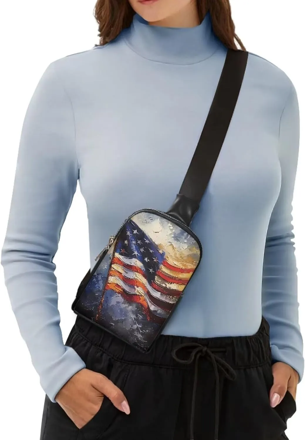 Small Sling Bags for Women Ladies Crossbody Sling Backpack Leather Fanny Pack Crossbody Bag for Travel