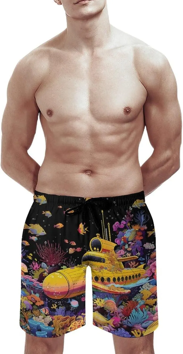 Submarine Men's Swim Trunks Quick Dry Board Shorts Breathable Summer Beach Shorts Bathing Suits