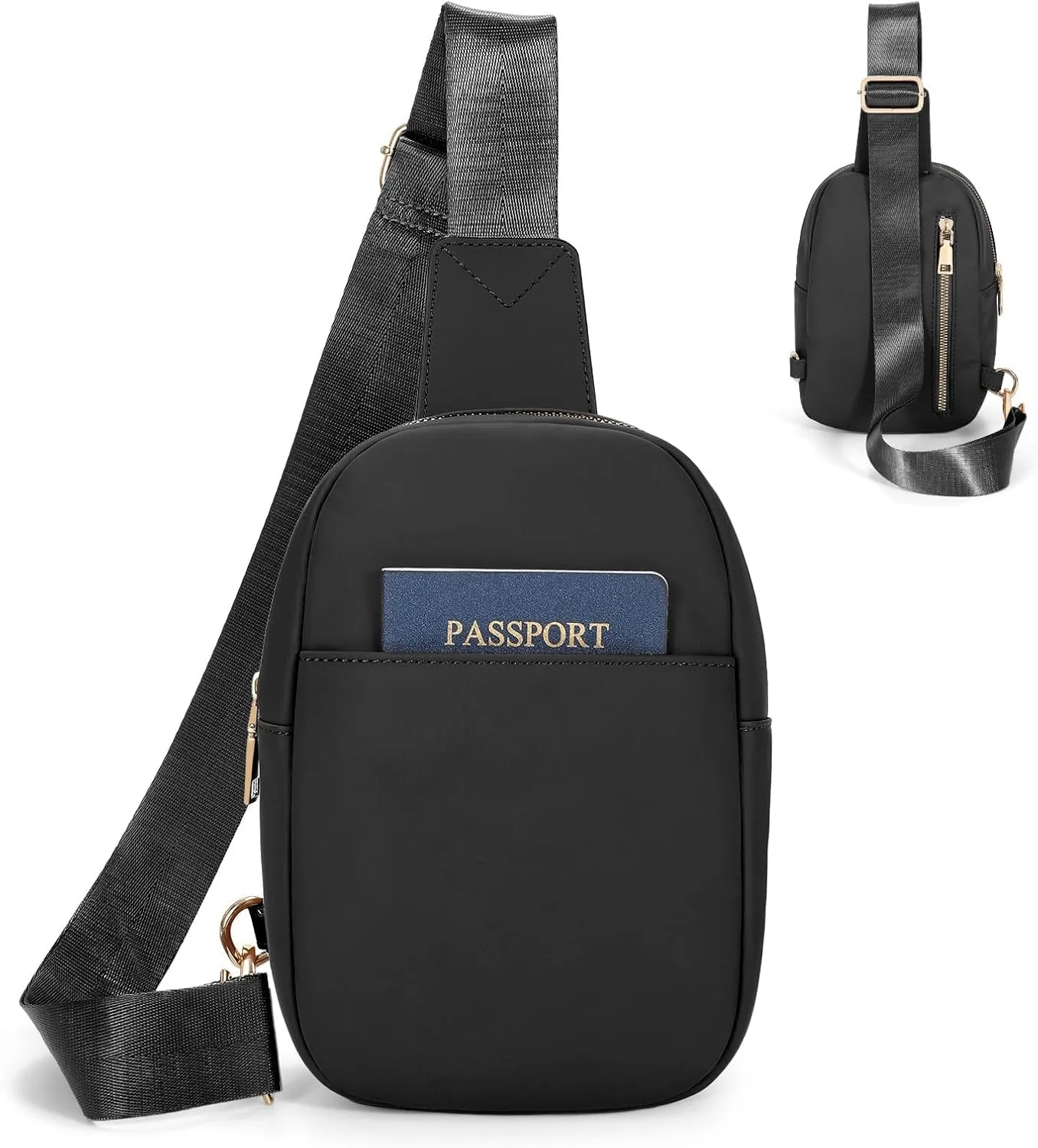 SUOSDEY Sling Bag for Women Crossbody Leather Fanny Pack Anti-Theft Chest Bag Travel Sling Bags