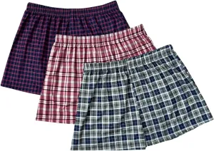 SweatyRocks Men's 3 Pack Plaid Pajama Shorts Elastic Waist Lounge Shorts Sleepwear
