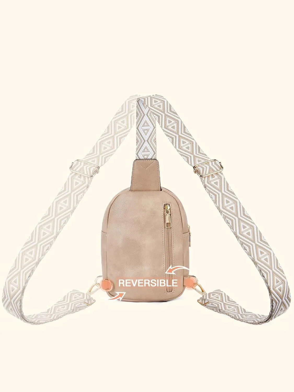 Telena Crossbody Sling Bags for Women, PU Leather Fanny Packs Cross Body Bag for Woman