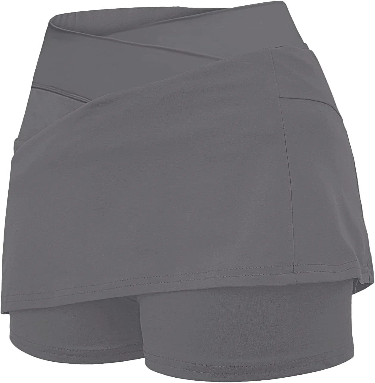 Tennis Skirt for Women Crossover High Waisted Pleated Golf Skorts Athletic Workout Skirts Knee Length Skorts Skirts