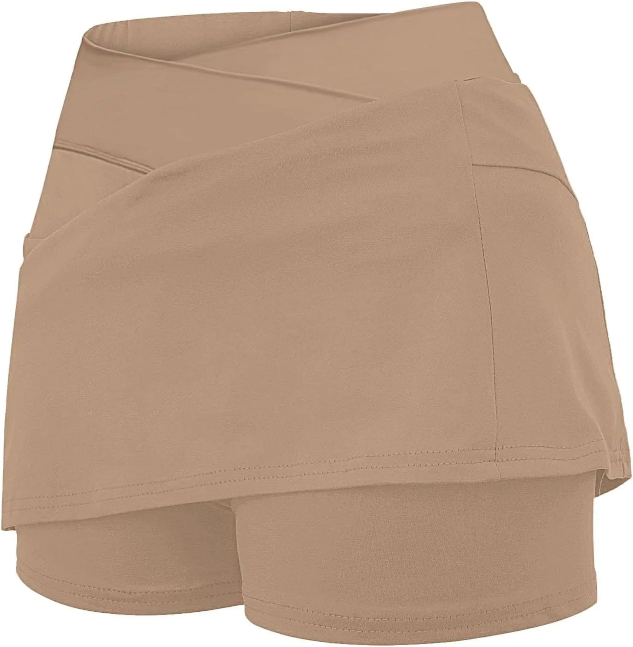 Tennis Skirt for Women Crossover High Waisted Pleated Golf Skorts Athletic Workout Skirts Knee Length Skorts Skirts