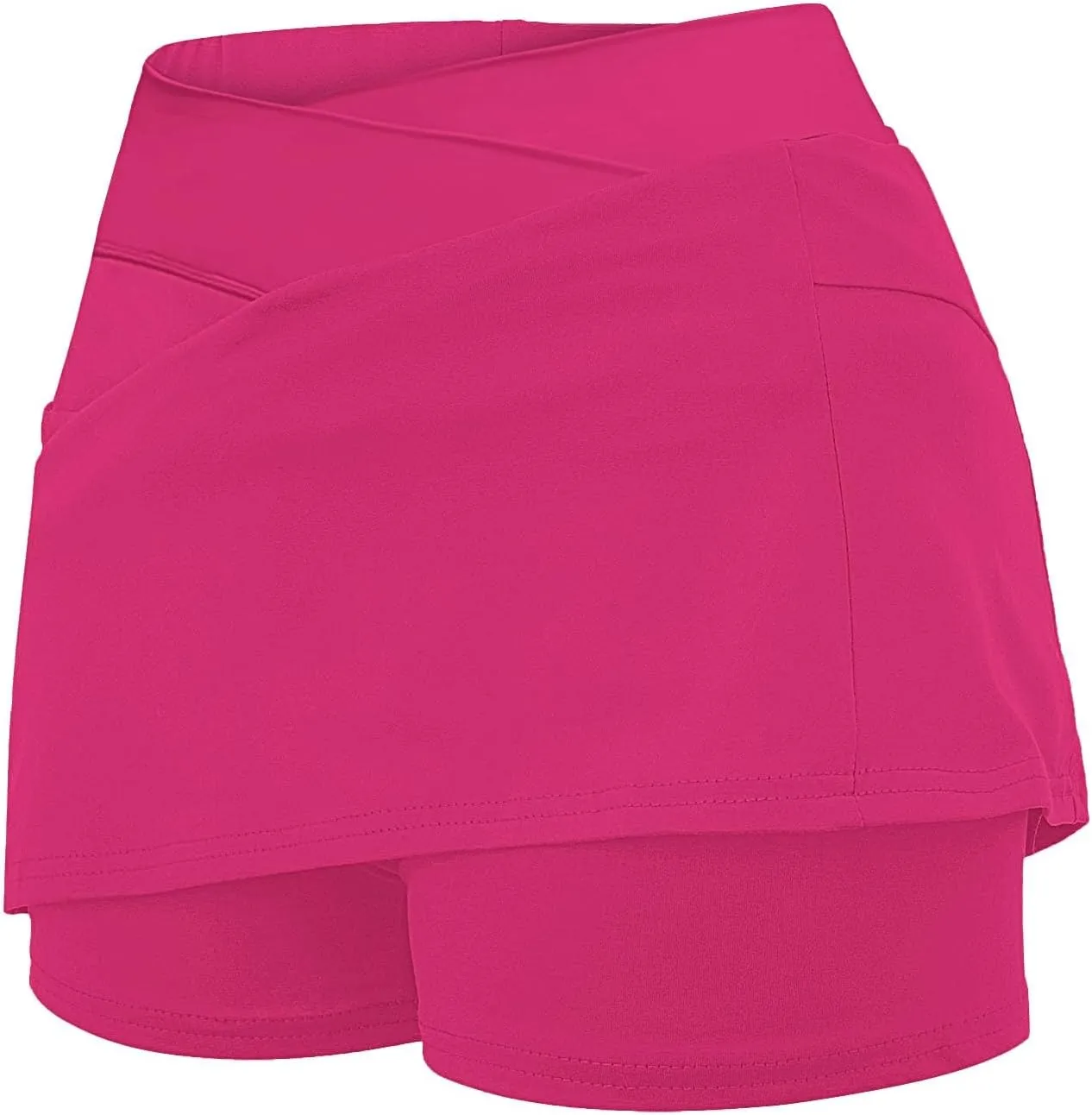 Tennis Skirt for Women Crossover High Waisted Pleated Golf Skorts Athletic Workout Skirts Knee Length Skorts Skirts