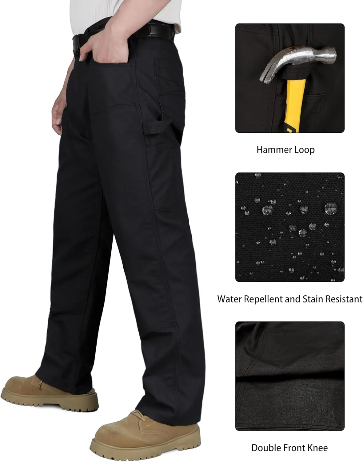 TICOMELA FR Pants for Men Flame Resistant Carpenter 100% Cotton Pre-Washed Fire Retardant Jeans