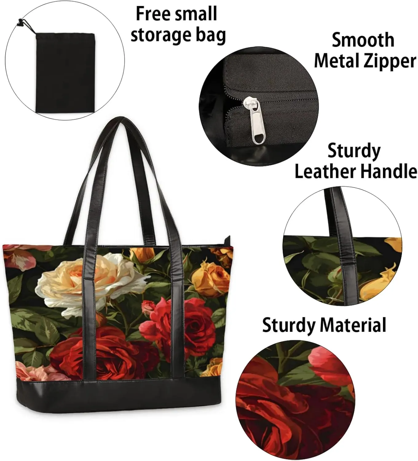 Tote Bag for Women with Zipper, Laptop Tote Bags Laptop Sleeve Case Shoulder Bag Messenger Bags