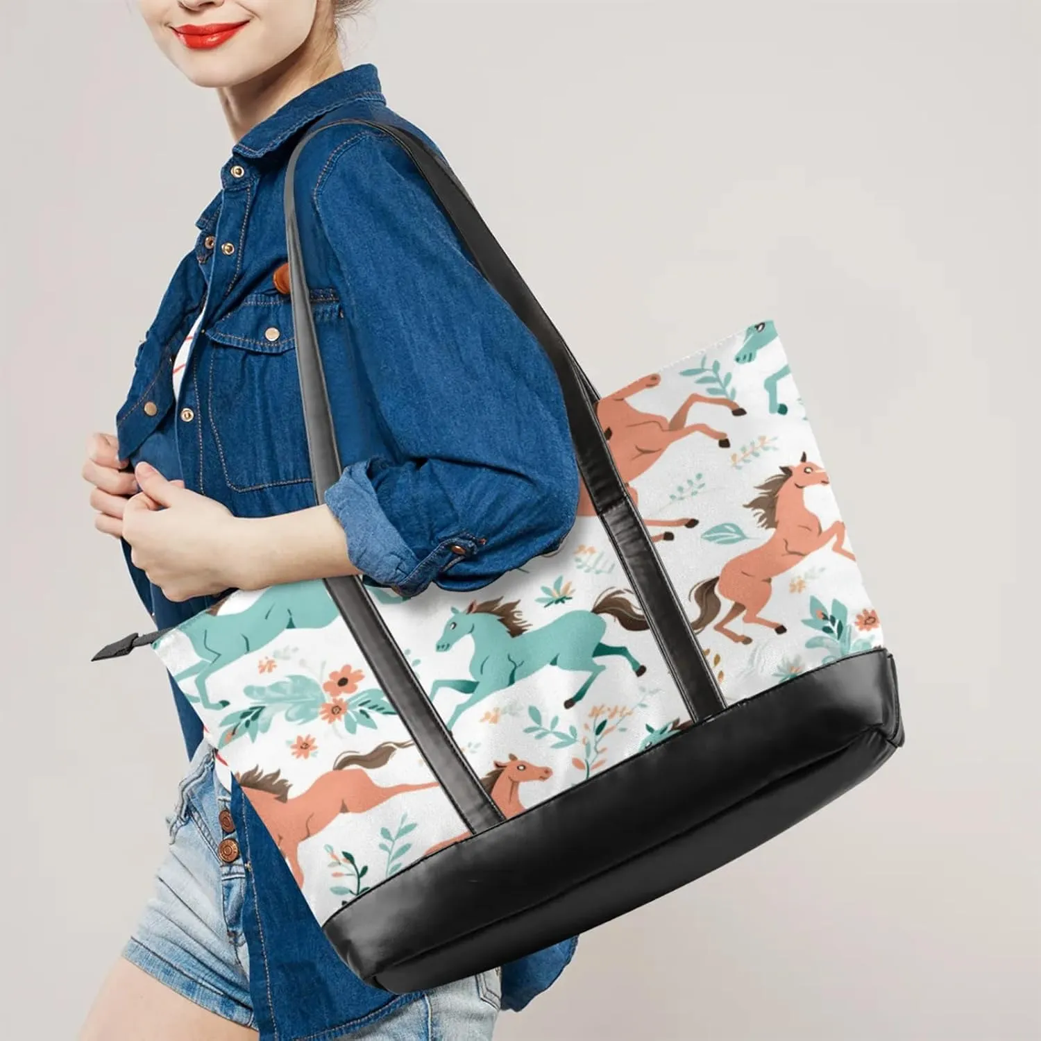 Tote Bag for Women with Zipper, Laptop Tote Bags Laptop Sleeve Case Shoulder Bag Messenger Bags
