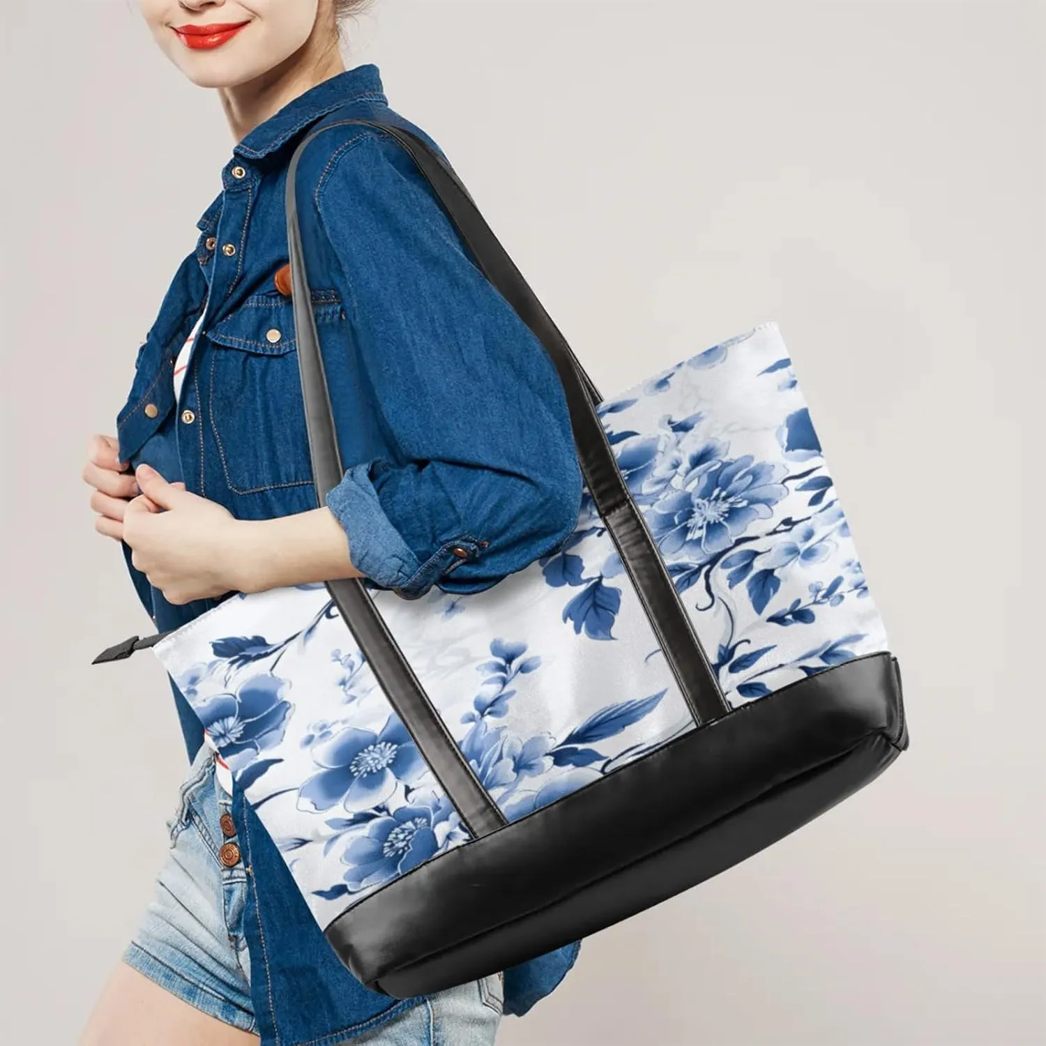 Tote Bag for Women with Zipper, Laptop Tote Bags Laptop Sleeve Case Shoulder Bag Messenger Bags