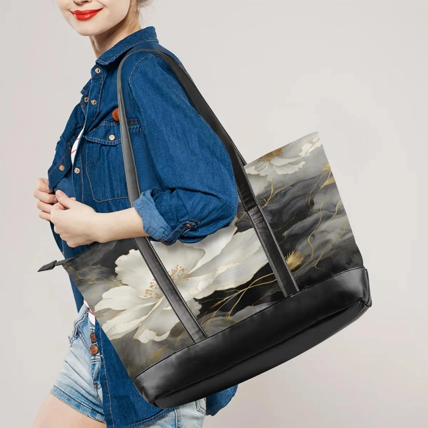 Tote Bag for Women with Zipper, Laptop Tote Bags Laptop Sleeve Case Shoulder Bag Messenger Bags