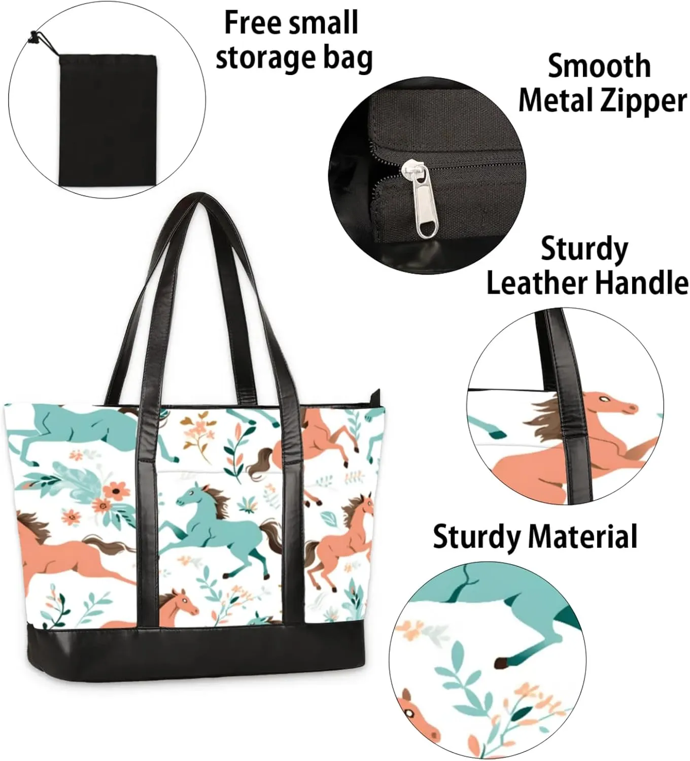 Tote Bag for Women with Zipper, Laptop Tote Bags Laptop Sleeve Case Shoulder Bag Messenger Bags