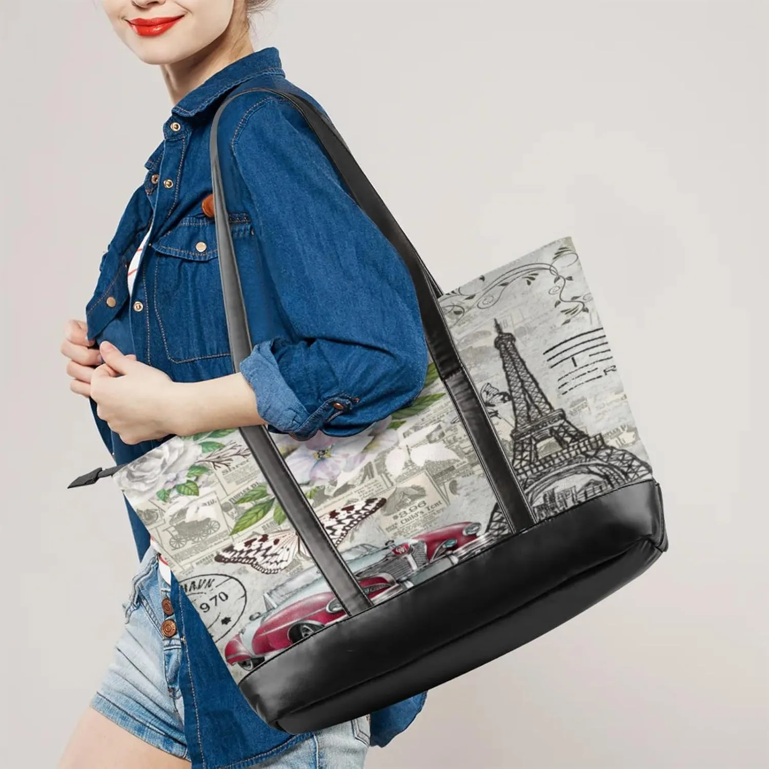 Tote Bag for Women with Zipper, Laptop Tote Bags Laptop Sleeve Case Shoulder Bag Messenger Bags