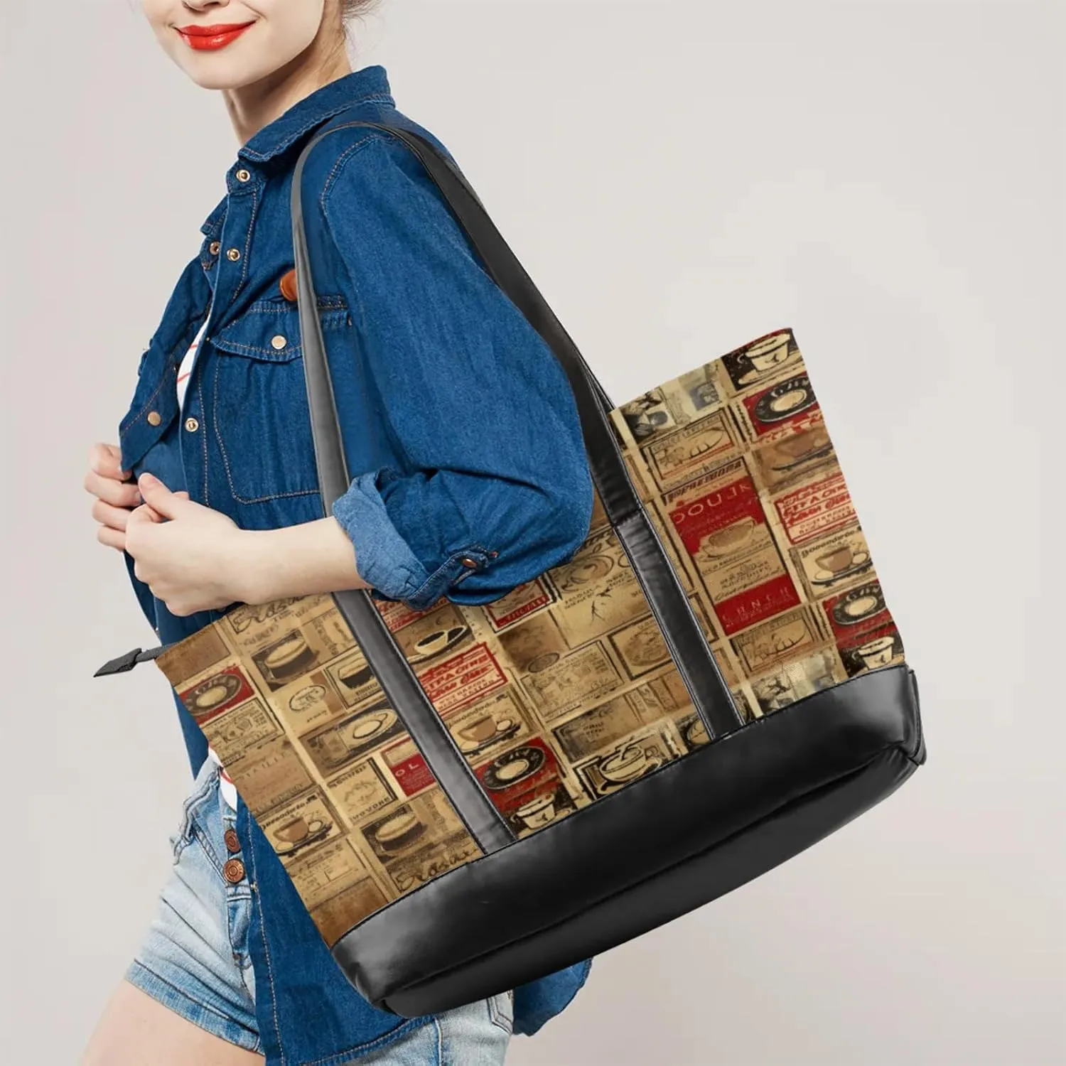 Tote Bag for Women with Zipper, Laptop Tote Bags Laptop Sleeve Case Shoulder Bag Messenger Bags