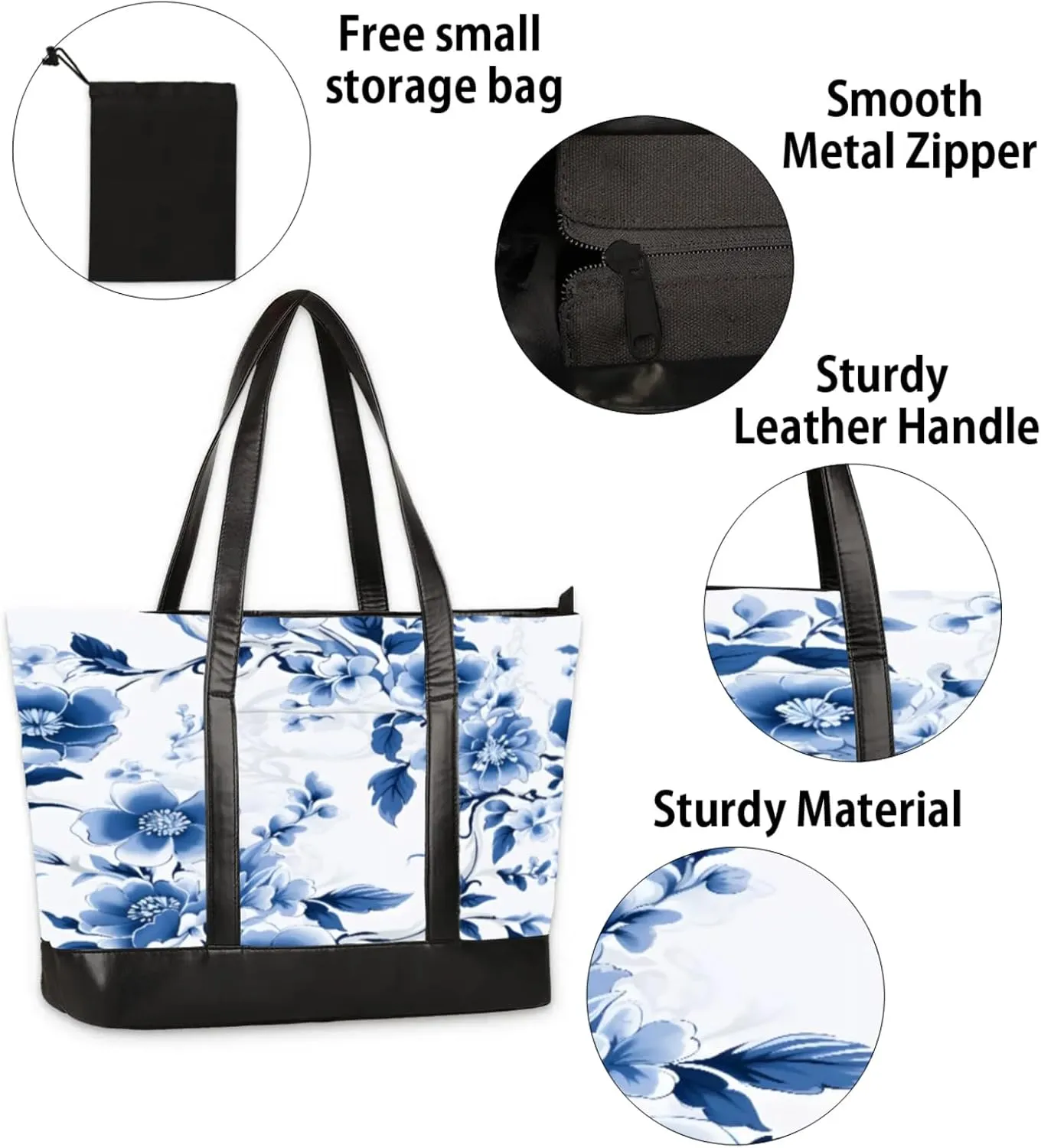 Tote Bag for Women with Zipper, Laptop Tote Bags Laptop Sleeve Case Shoulder Bag Messenger Bags