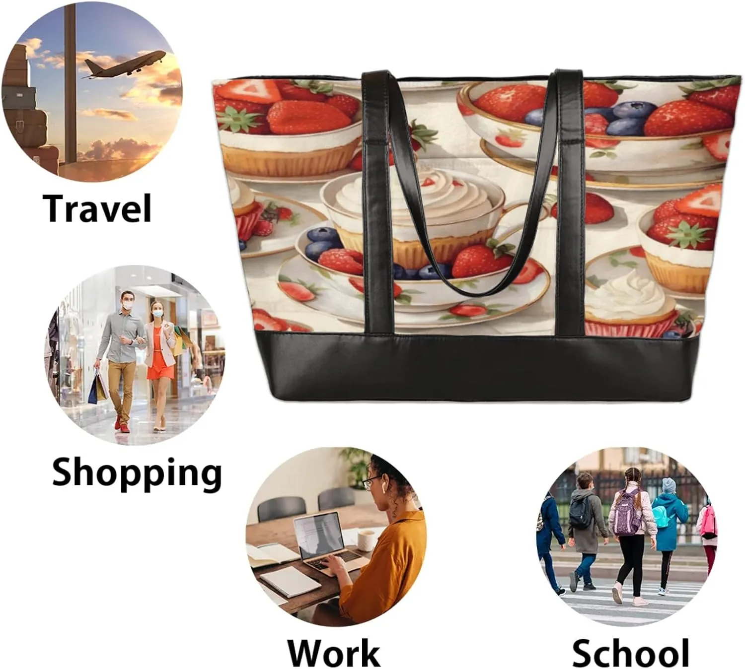Tote Bag for Women with Zipper, Laptop Tote Bags Laptop Sleeve Case Shoulder Bag Messenger Bags