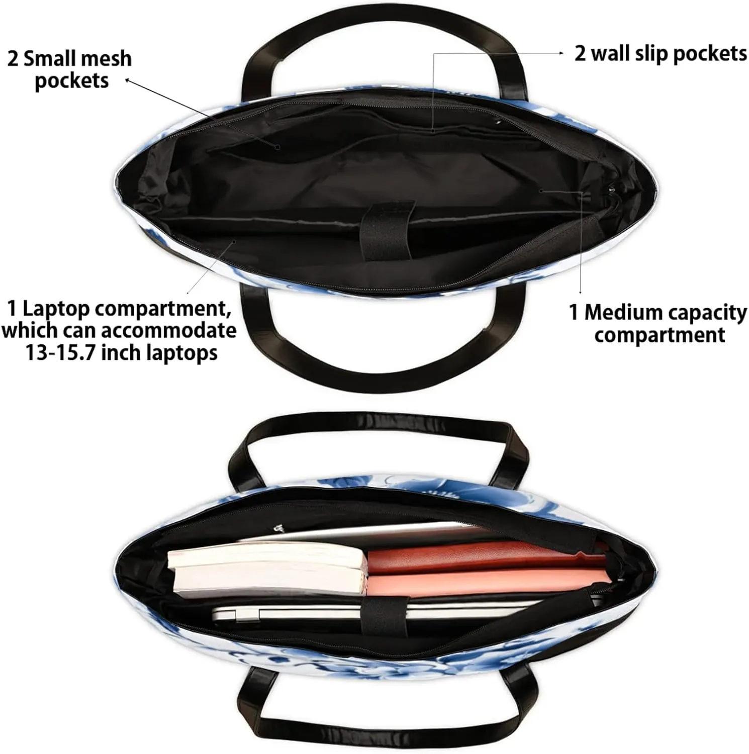 Tote Bag for Women with Zipper, Laptop Tote Bags Laptop Sleeve Case Shoulder Bag Messenger Bags
