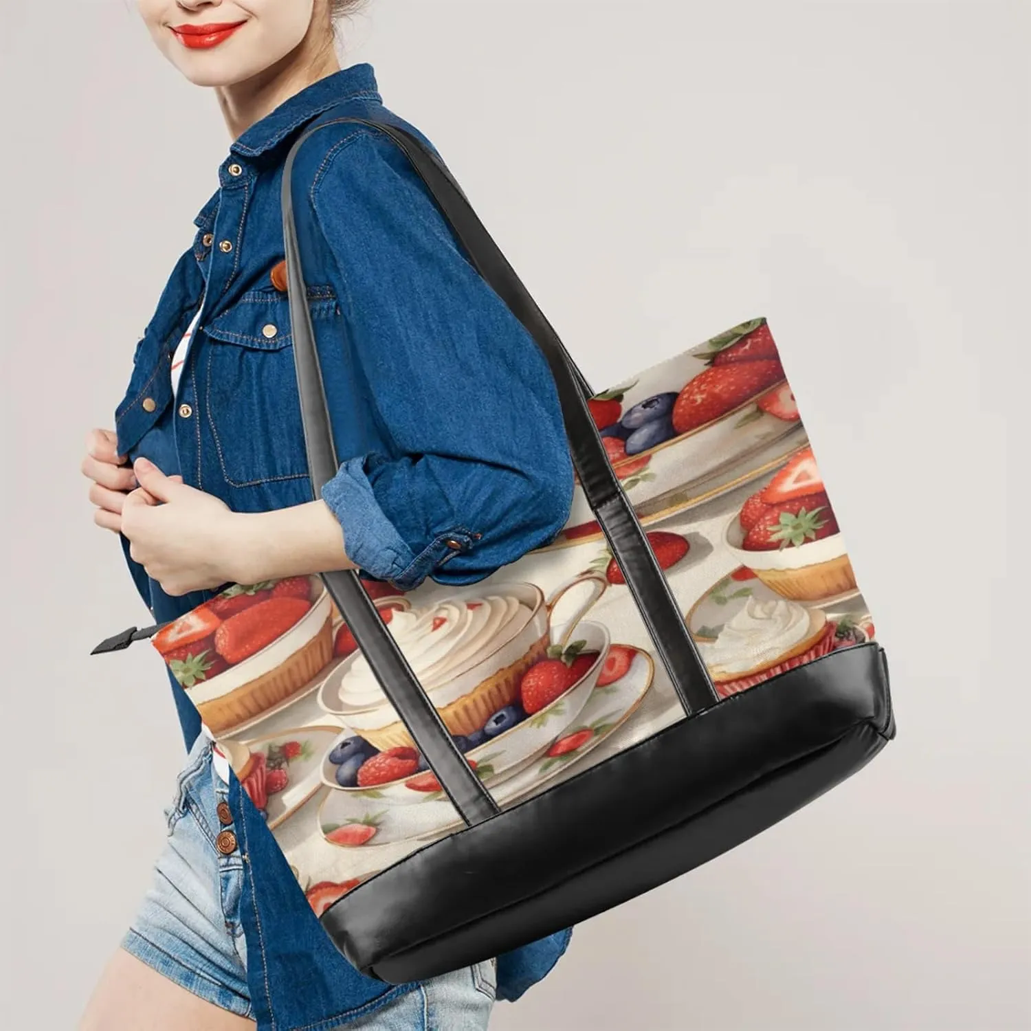 Tote Bag for Women with Zipper, Laptop Tote Bags Laptop Sleeve Case Shoulder Bag Messenger Bags