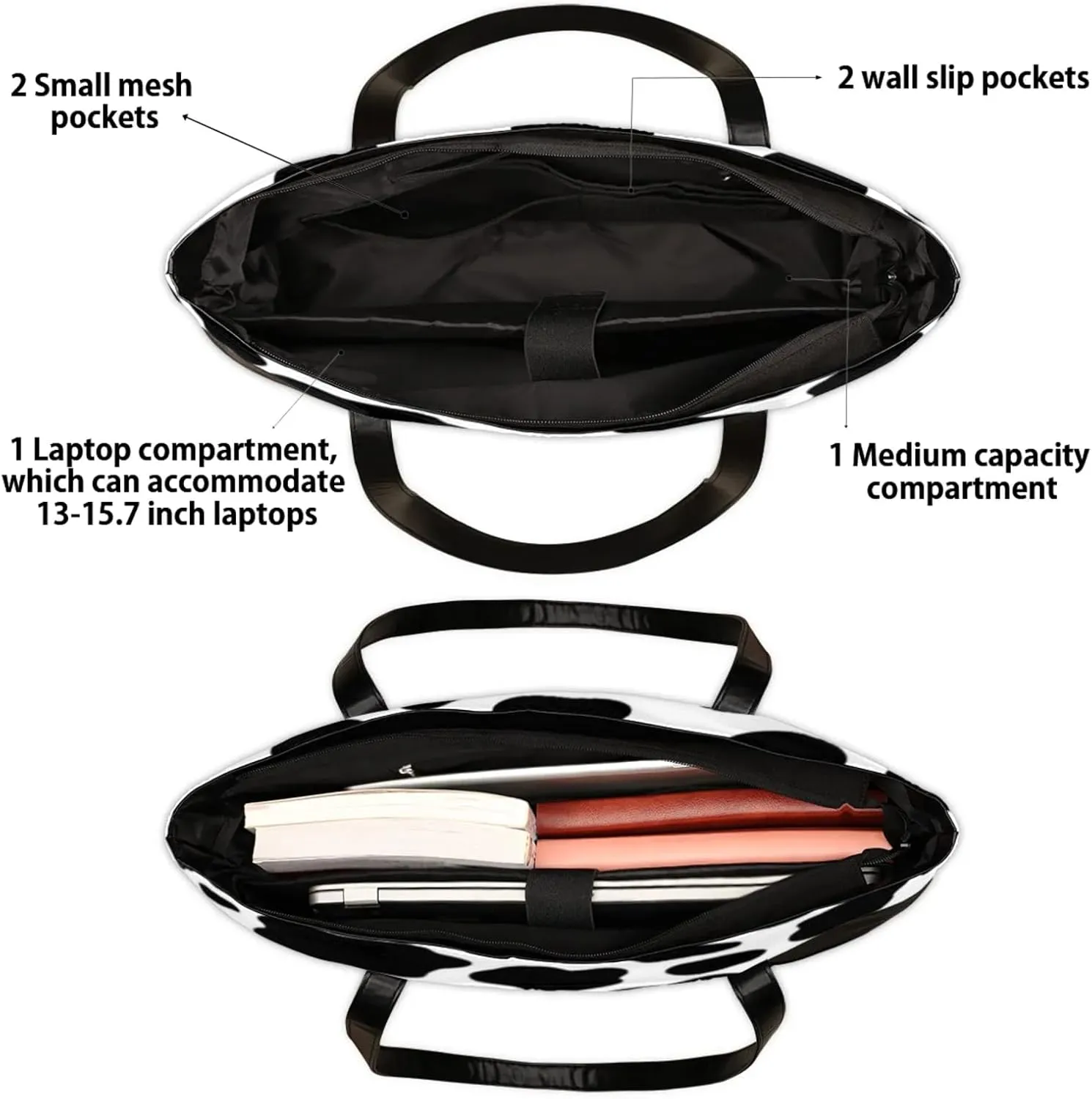 Tote Bag for Women with Zipper, Laptop Tote Bags Laptop Sleeve Case Shoulder Bag Messenger Bags