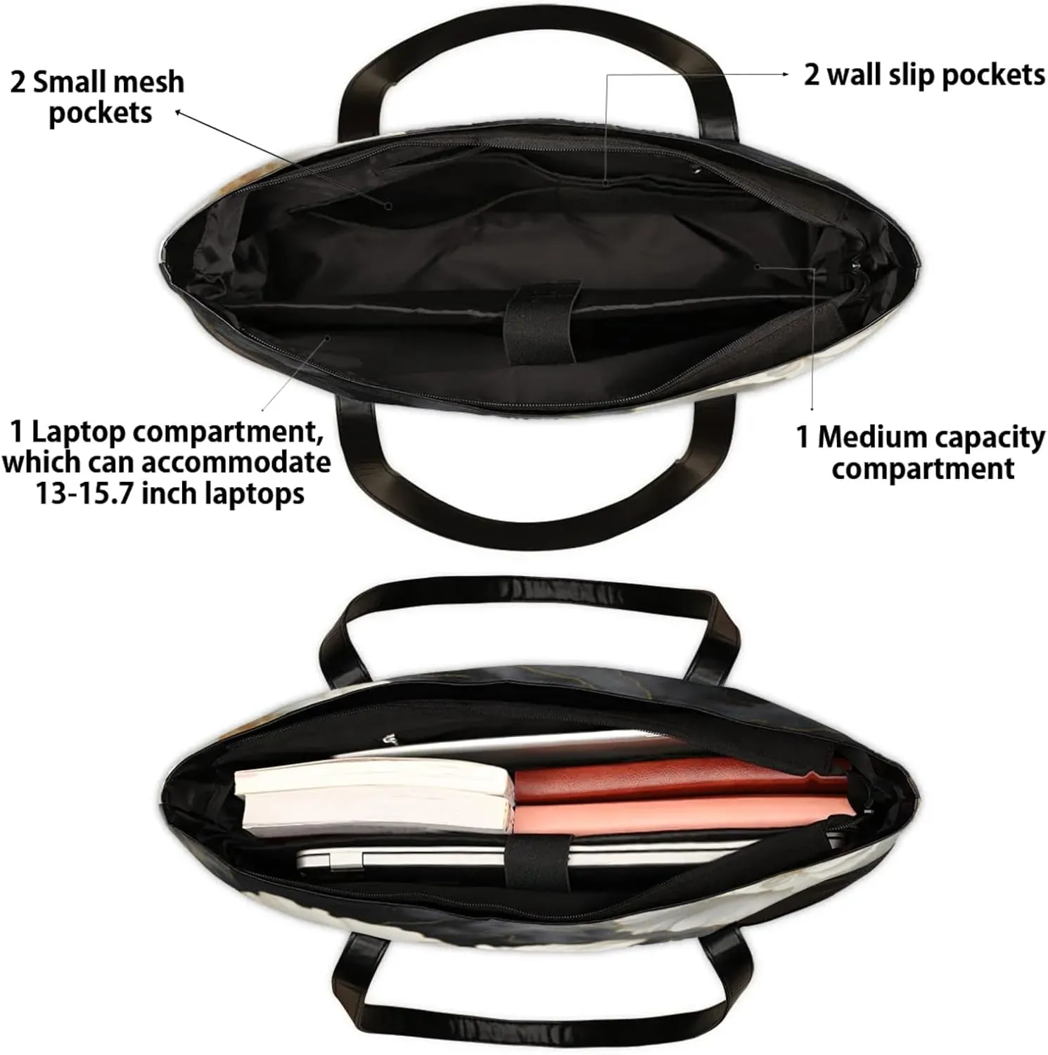 Tote Bag for Women with Zipper, Laptop Tote Bags Laptop Sleeve Case Shoulder Bag Messenger Bags