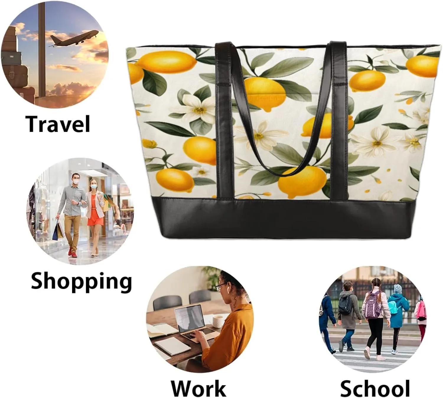 Tote Bag for Women with Zipper, Laptop Tote Bags Laptop Sleeve Case Shoulder Bag Messenger Bags