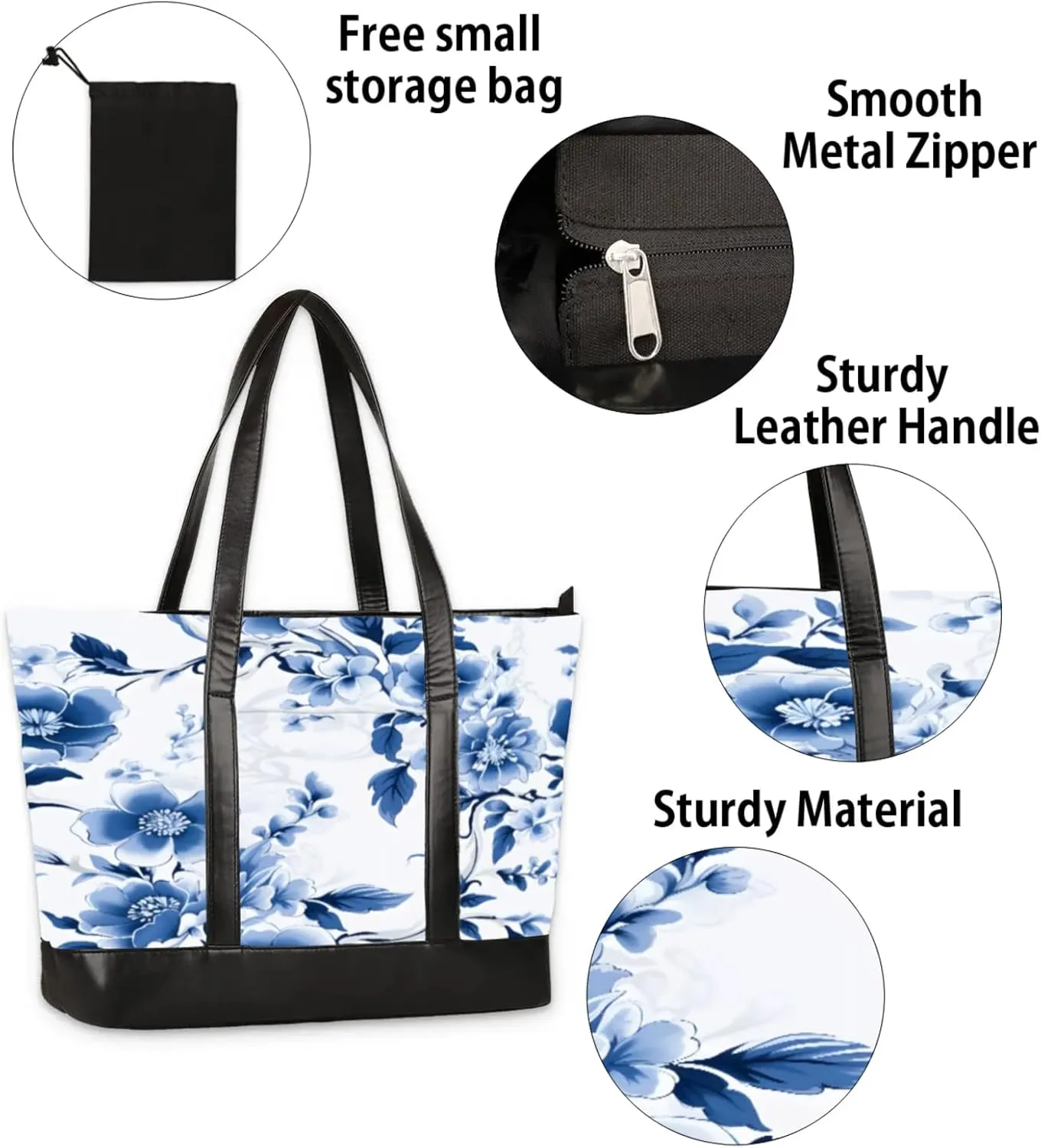Tote Bag for Women with Zipper, Laptop Tote Bags Laptop Sleeve Case Shoulder Bag Messenger Bags