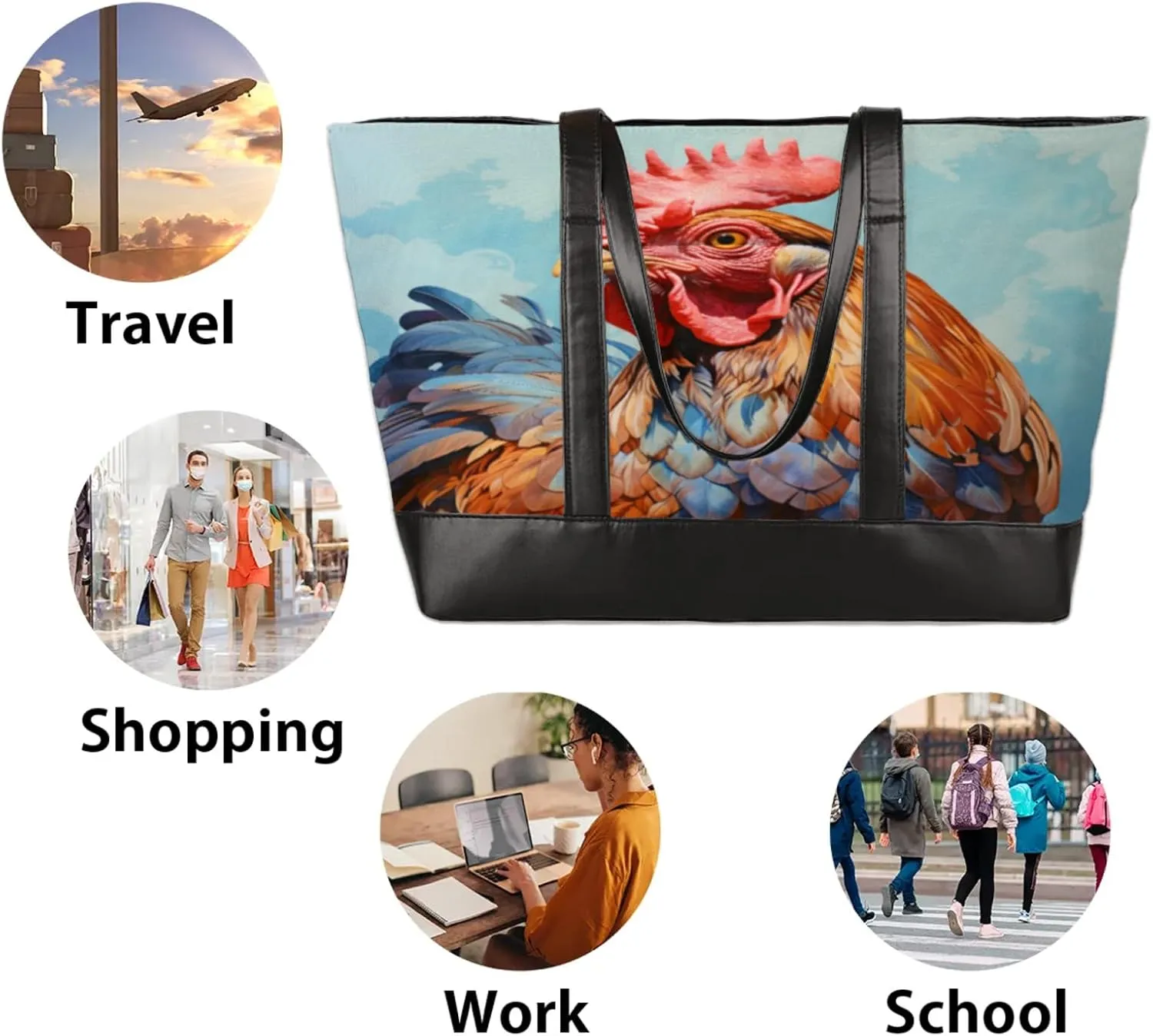 Tote Bag for Women with Zipper, Laptop Tote Bags Laptop Sleeve Case Shoulder Bag Messenger Bags