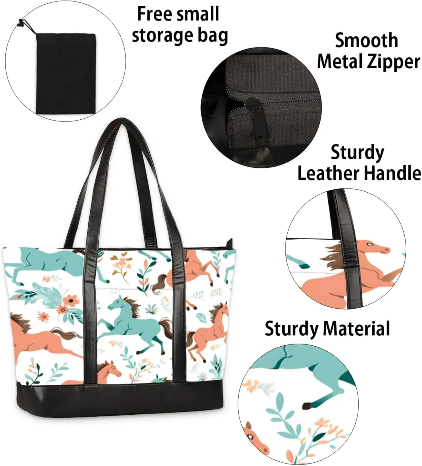 Tote Bag for Women with Zipper, Laptop Tote Bags Laptop Sleeve Case Shoulder Bag Messenger Bags