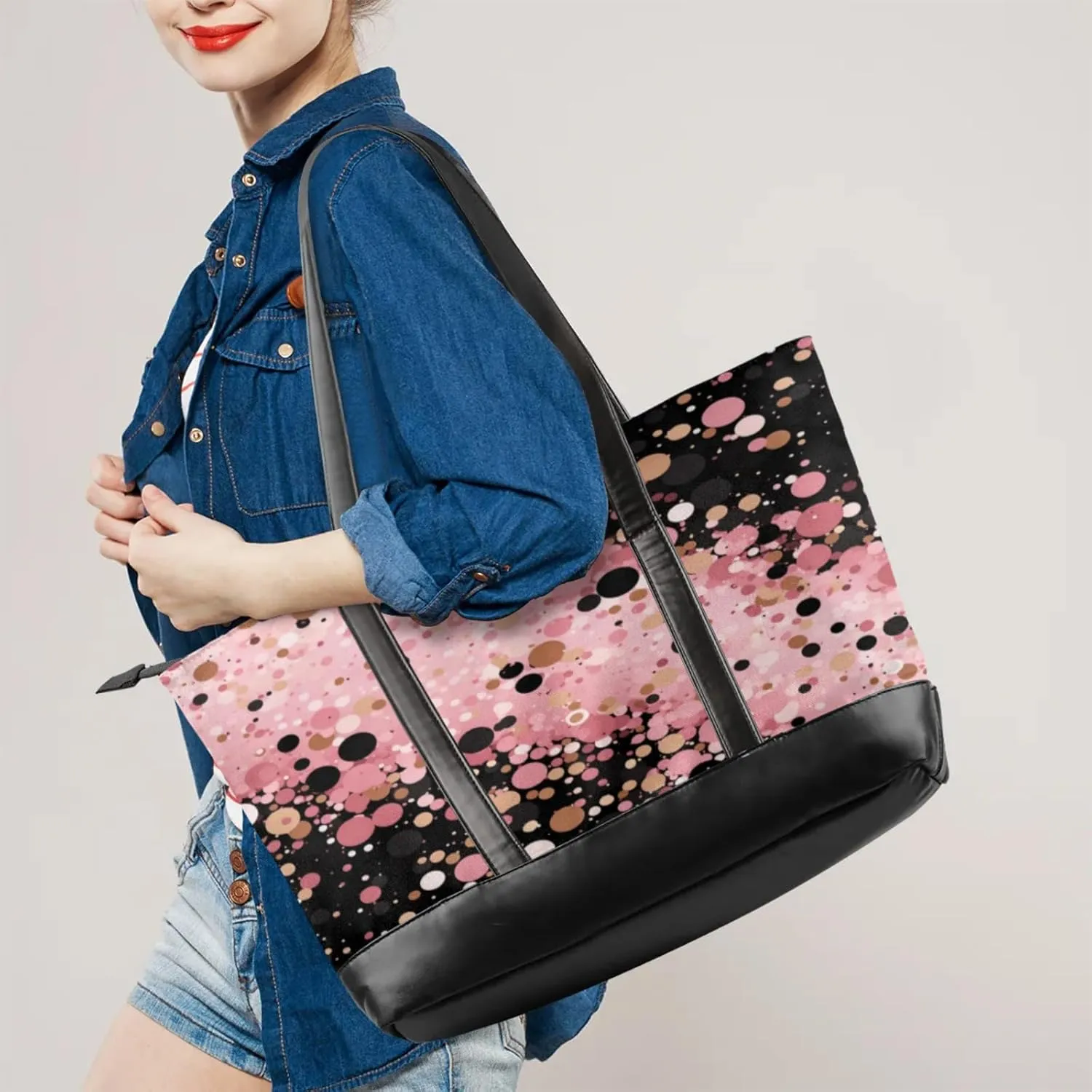 Tote Bag for Women with Zipper, Laptop Tote Bags Laptop Sleeve Case Shoulder Bag Messenger Bags