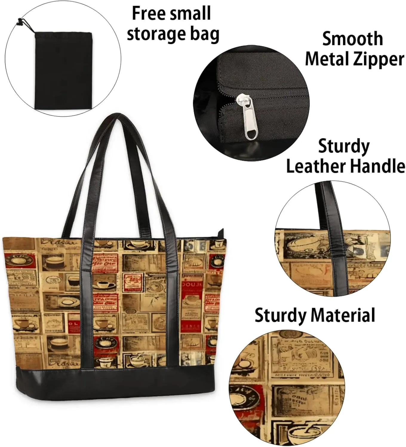 Tote Bag for Women with Zipper, Laptop Tote Bags Laptop Sleeve Case Shoulder Bag Messenger Bags