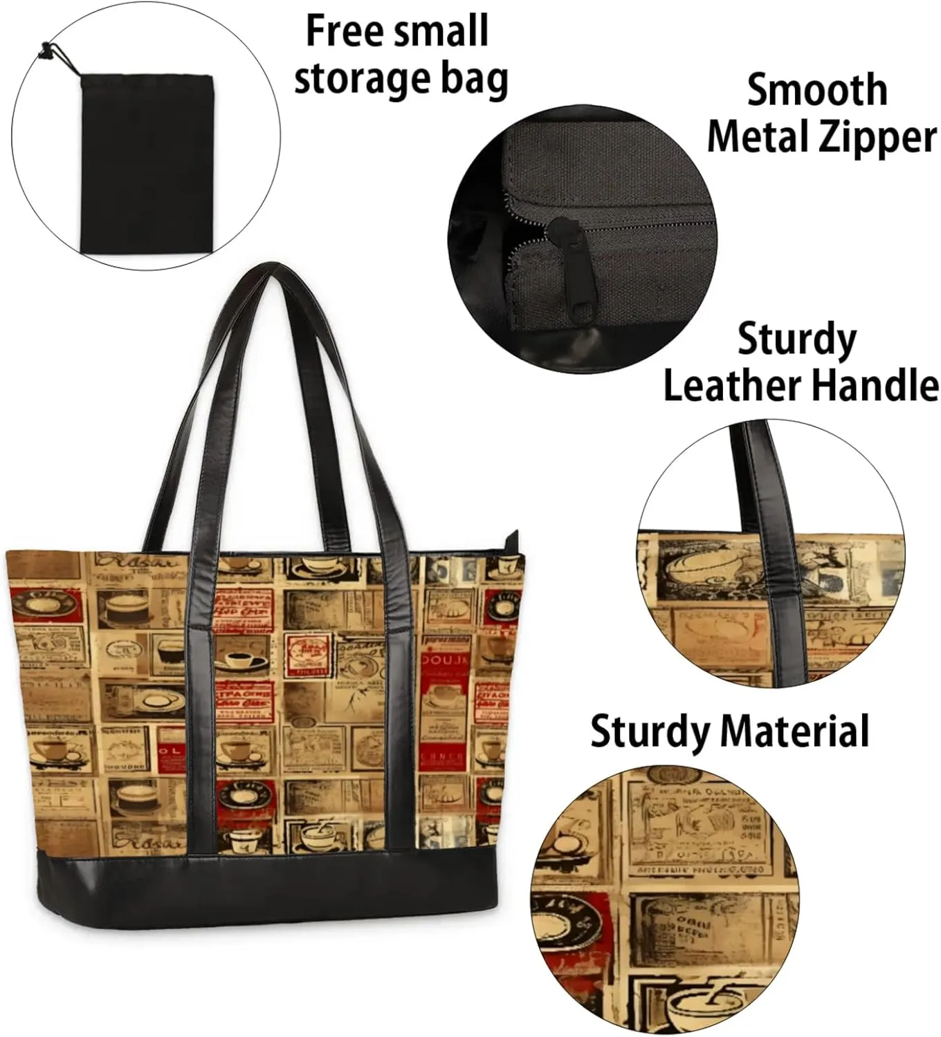 Tote Bag for Women with Zipper, Laptop Tote Bags Laptop Sleeve Case Shoulder Bag Messenger Bags
