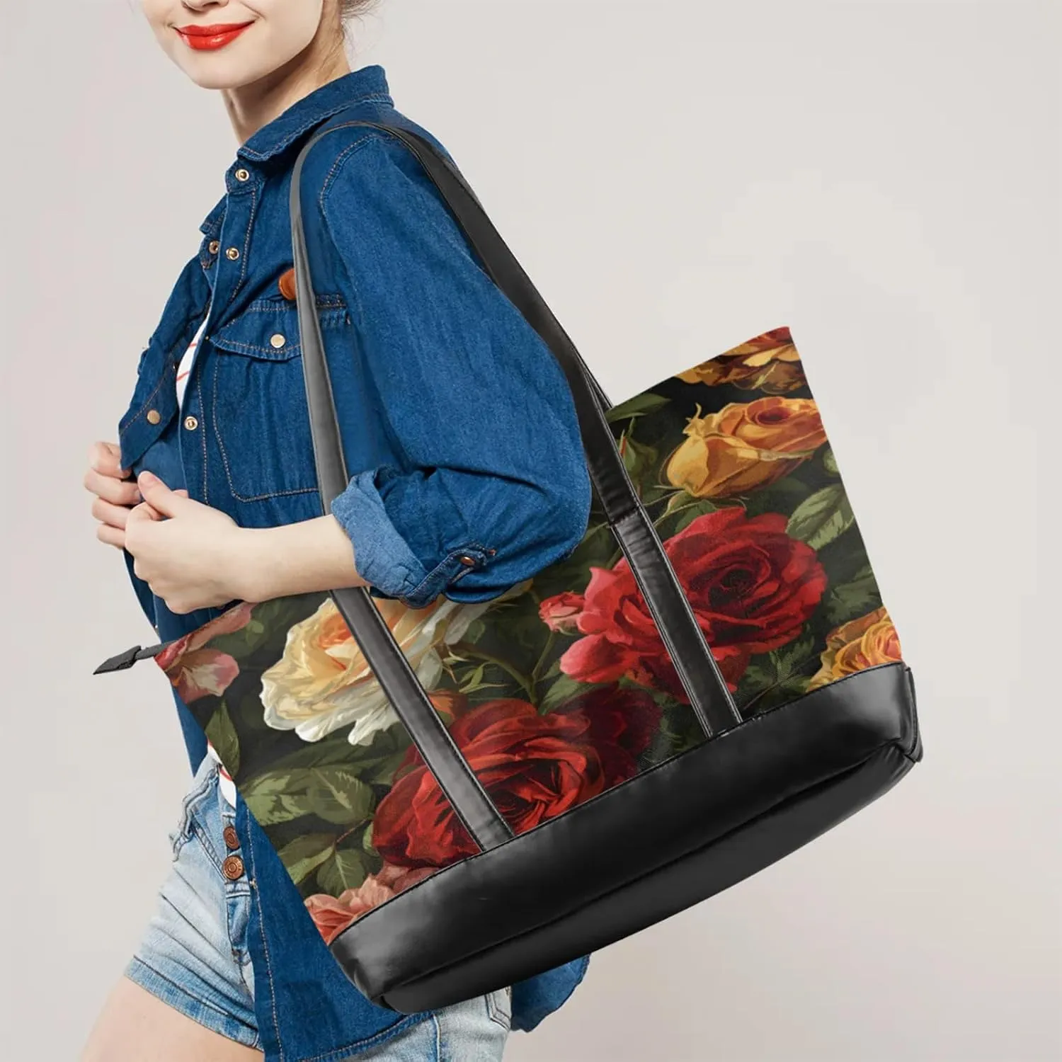 Tote Bag for Women with Zipper, Laptop Tote Bags Laptop Sleeve Case Shoulder Bag Messenger Bags