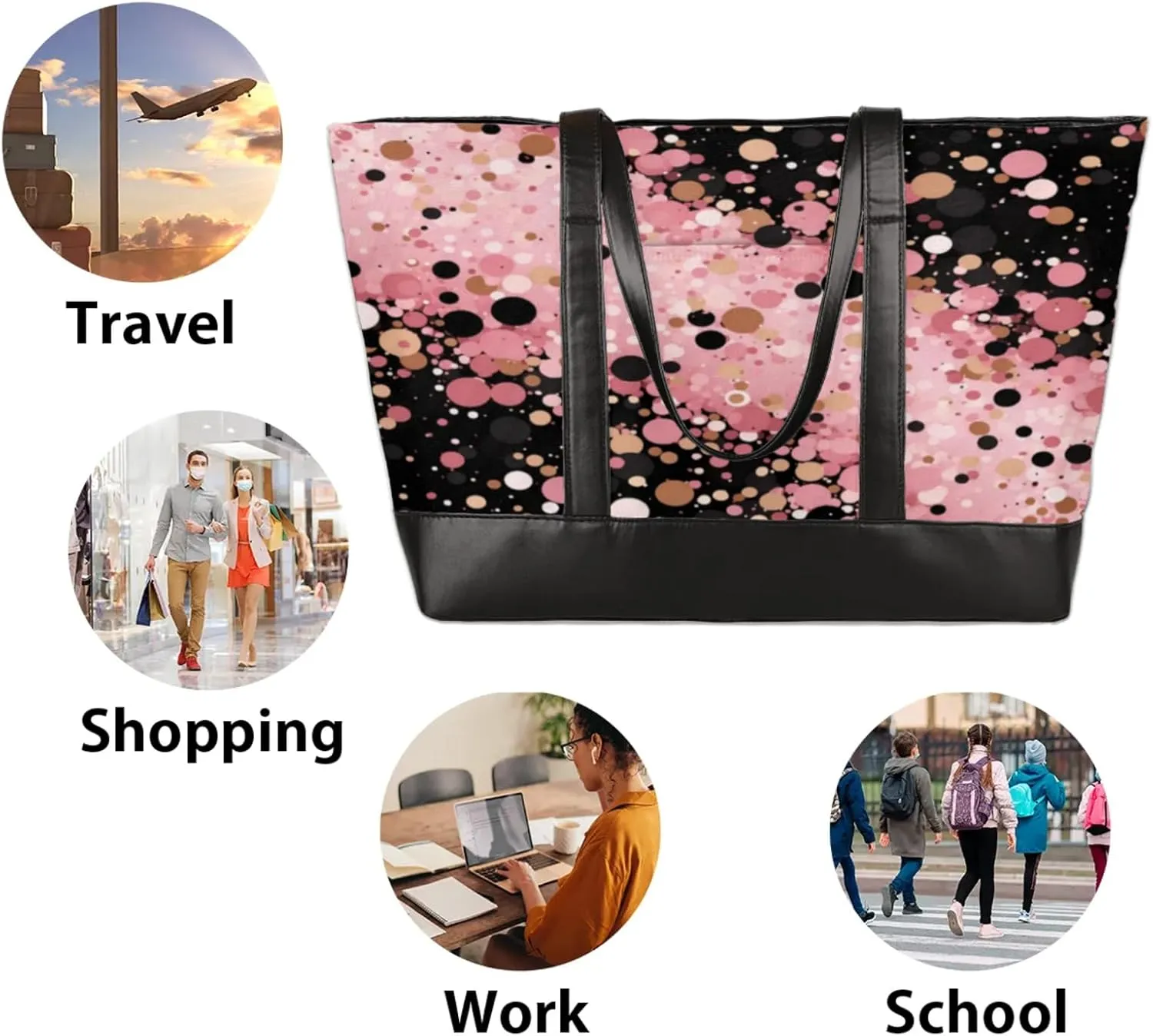 Tote Bag for Women with Zipper, Laptop Tote Bags Laptop Sleeve Case Shoulder Bag Messenger Bags