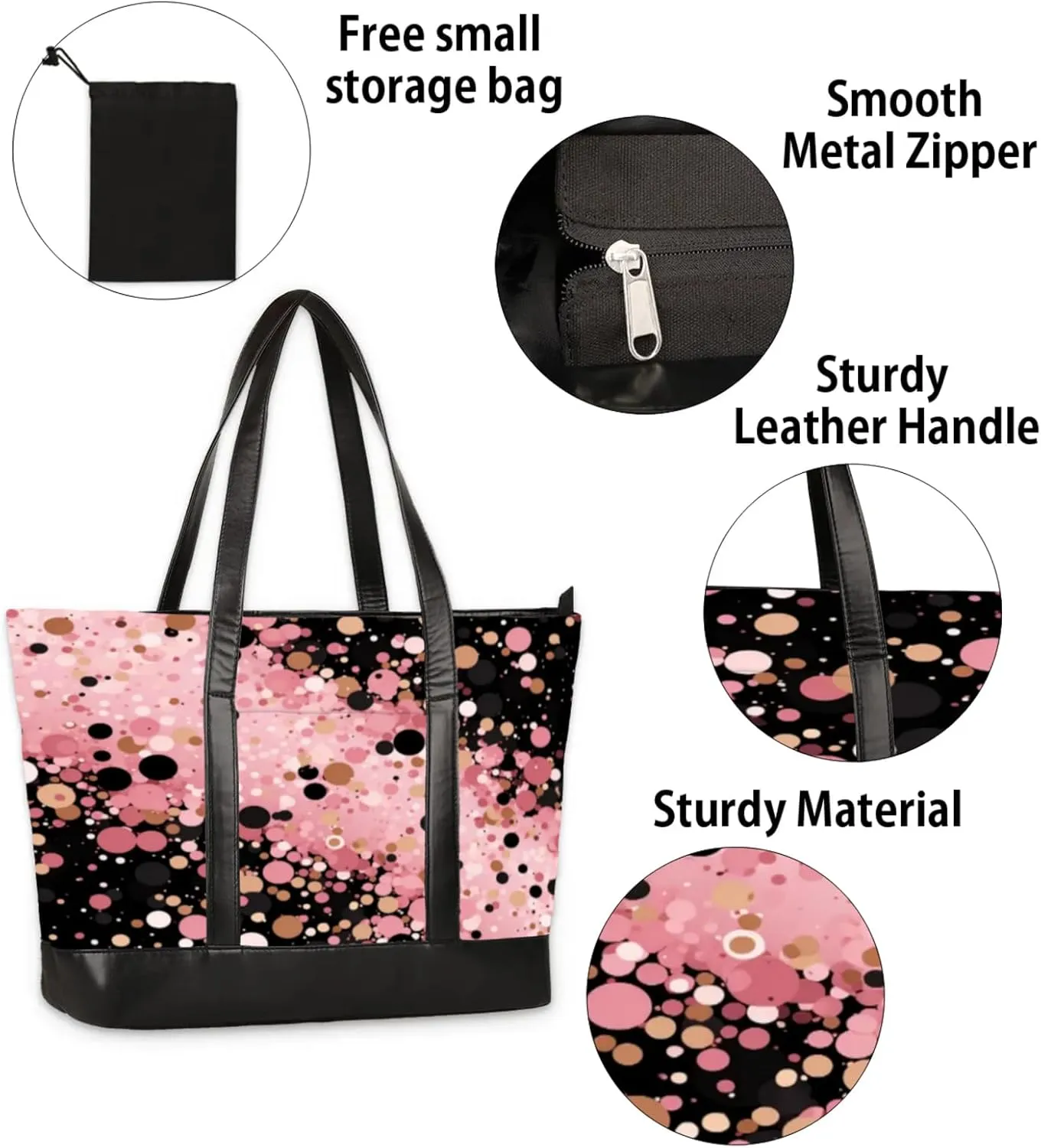 Tote Bag for Women with Zipper, Laptop Tote Bags Laptop Sleeve Case Shoulder Bag Messenger Bags