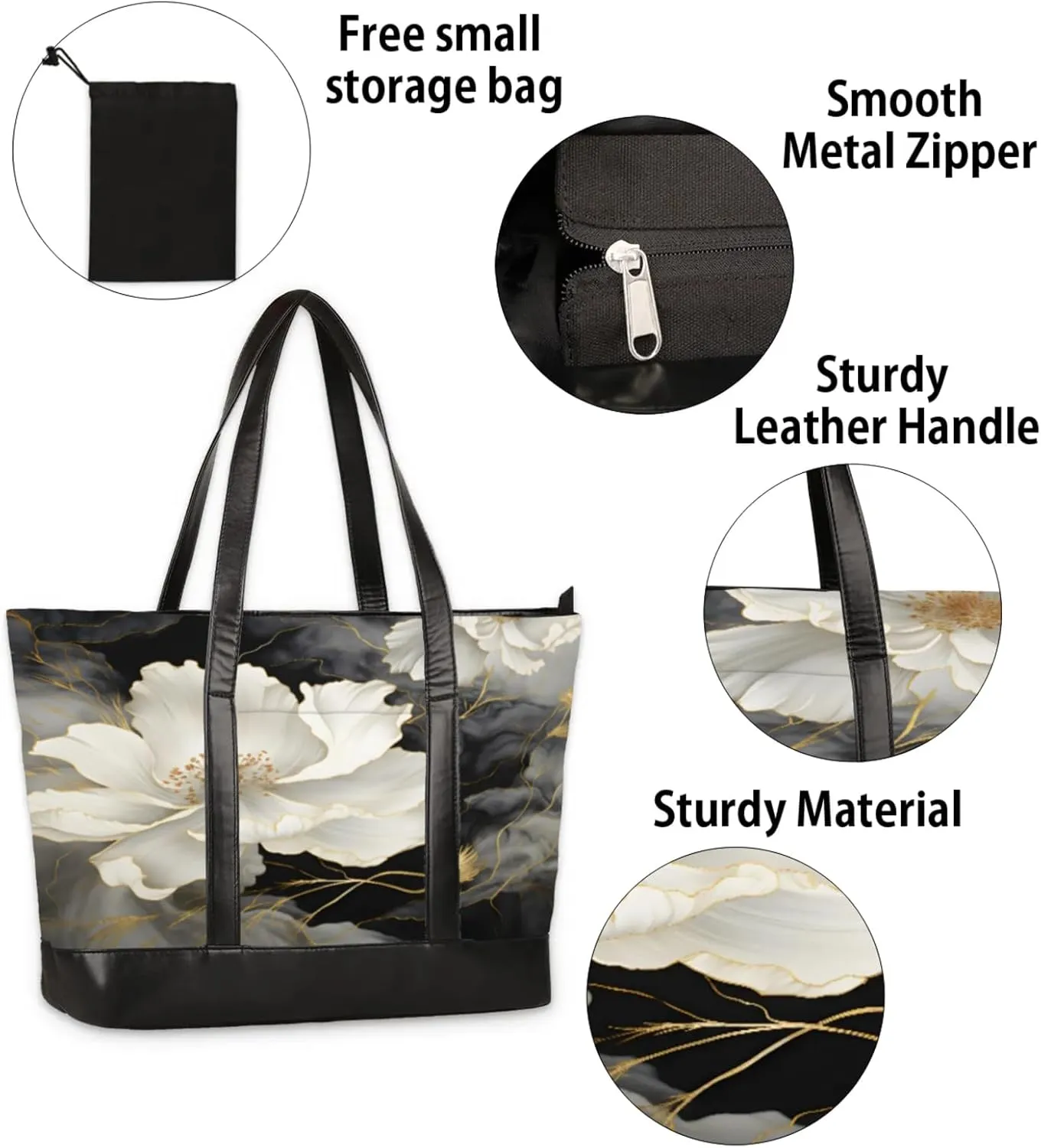 Tote Bag for Women with Zipper, Laptop Tote Bags Laptop Sleeve Case Shoulder Bag Messenger Bags