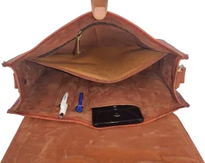 Vintage Leather Crossbody Bag Women/Teen Girls Satchel Handbag Messenger Sling Bags, 11 Inch Small